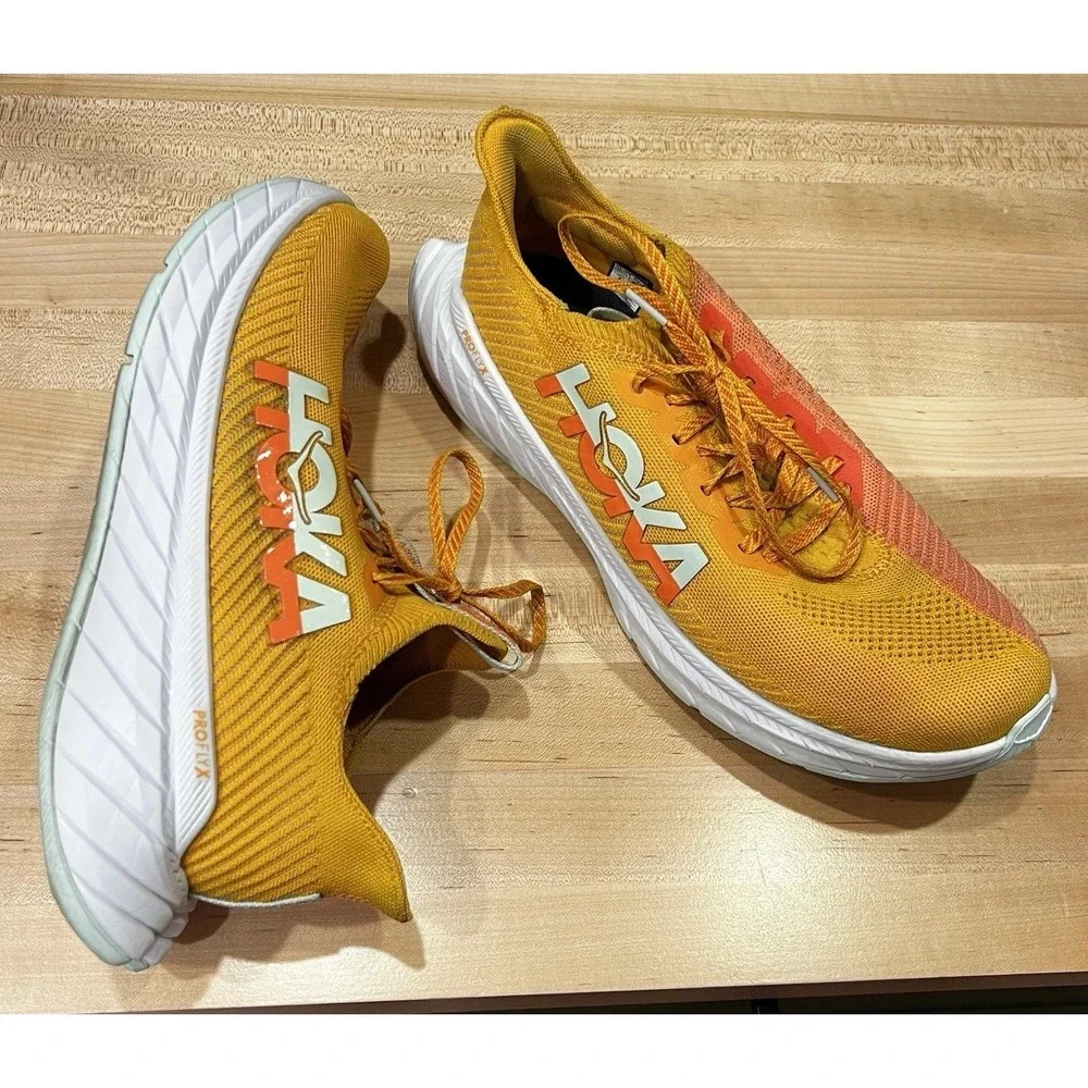 Men's Hoka One One Carbon X 3 Running Shoes Radiant Orange Size 12 US Used - Picture 10 of 10